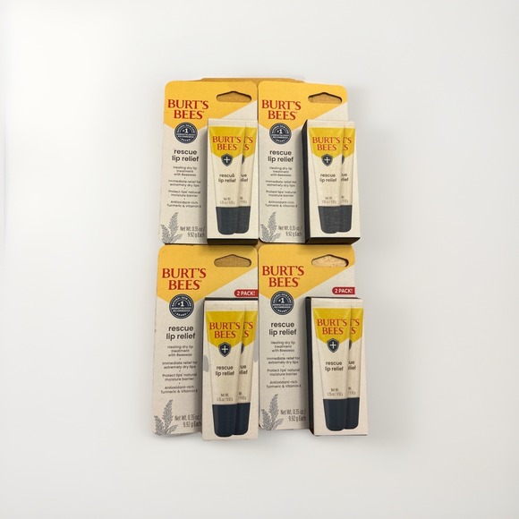 Burt's Bees Other - Lot of 4 Burt's Bees Rescue Lip Relief - 0.35 oz. each - 8 TUBES TOTAL